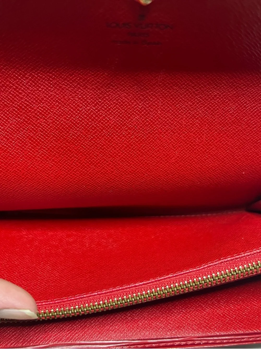Authentic Louis Vuitton Red Epi Leather Sarah Wallet